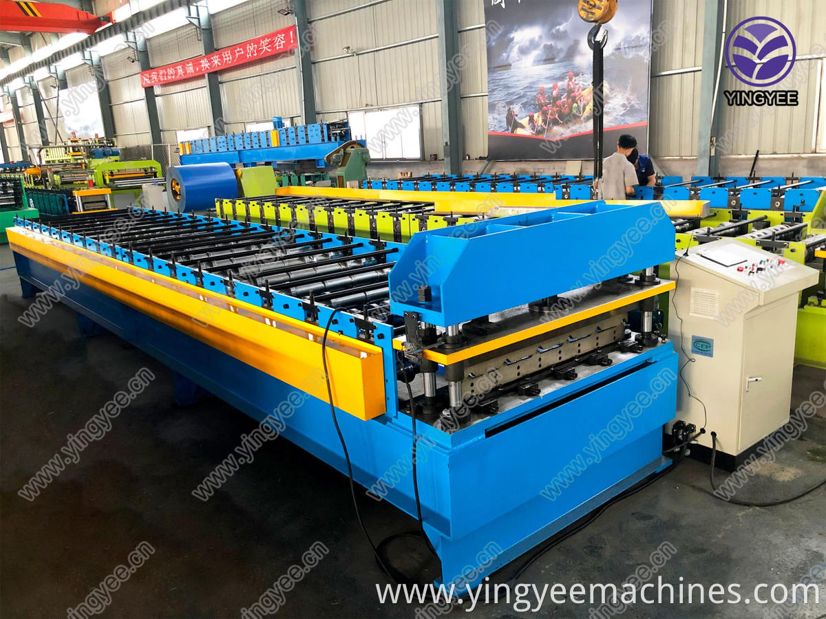 Easy And Simple To Handle Trapzoided Galvanized Metal Glazing Roofing Tile Roll Forming Making Machine